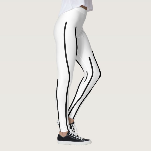 Abstrakt Art Black White Linjer-minimalism Leggings (Höger)