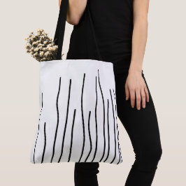 Abstrakt Art Black White Linjer-minimalism Tygkasse