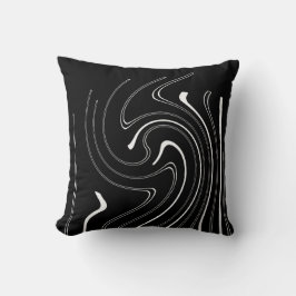 Abstrakt Art Black White Linjer Twirl-minimalism Kudde