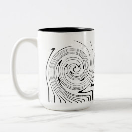 Abstrakt Art Black White Linjer Twirl-minimalism Två-Tonad Mugg