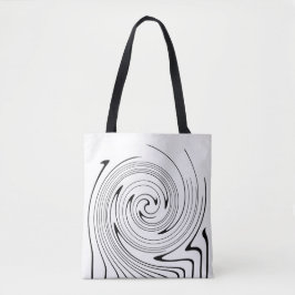 Abstrakt Art Black White Linjer Twirl-minimalism Tygkasse