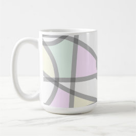 Abstrakt Art Blek Beige Coral Rosa Gult Kaffemugg