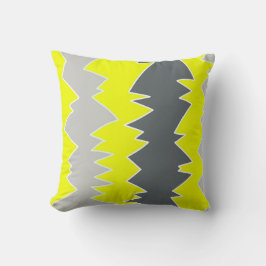 Abstrakt Art Blek Grått Gult Grått Kudde