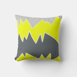 Abstrakt Art Blek Grått Gult Grått Kudde