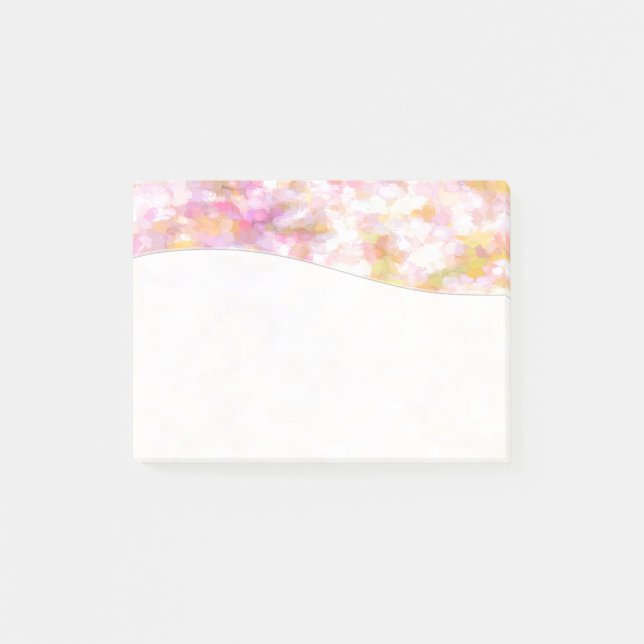 Abstrakt Art Blek Gult Pastel Impressionism Post-it Block (Framsida)