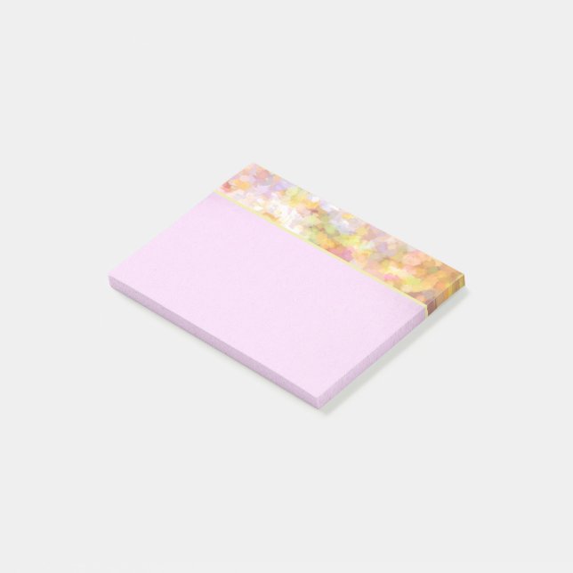 Abstrakt Art Blek Gult Pastel Impressionism Post-it Block (Vinklad)