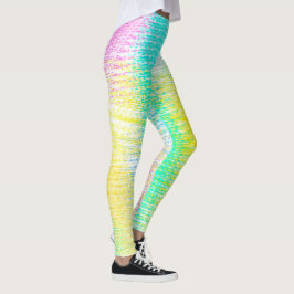 Abstrakt Art Blek Pastel Turcos Rosa Gult Leggings