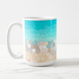 Abstrakt Art Blek Turcos Beige Coral Rosa Kaffemugg