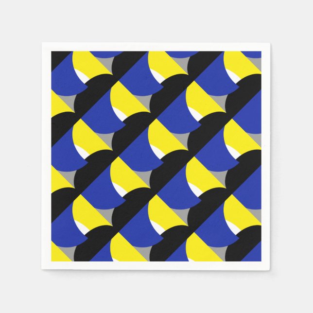 Abstrakt Art Blue-Gult Pappersservett (Framsidan)