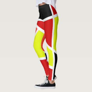 Abstrakt Art Blue Gult Red Minimalism Leggings