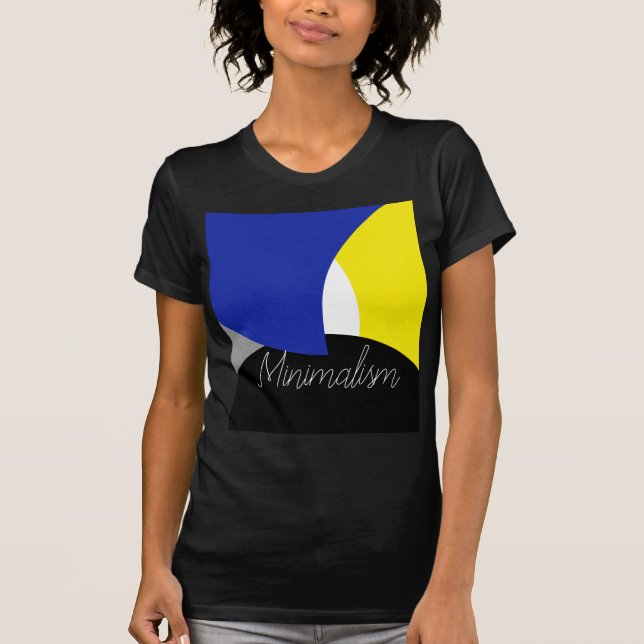 Abstrakt Art Blue-Gult T Shirt (Framsida)