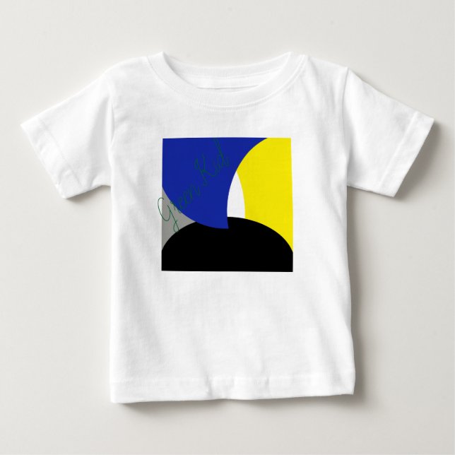 Abstrakt Art Blue-Gult T Shirt (Framsida)