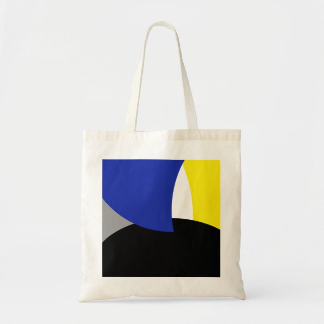 Abstrakt Art Blue-Gult Tygkasse (Framsidan)