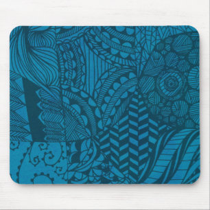Abstrakt Art Blue Mönster Musmatta