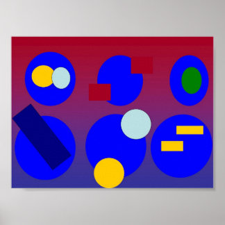 Abstrakt Art - Blue Red Dawn Poster