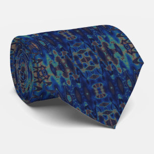 Abstrakt Art Blue Sine Vinkarare Mönster Neck Tie Slips