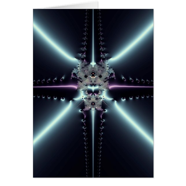 Abstrakt Art Blue Star Hälsningskort (Framsidan)