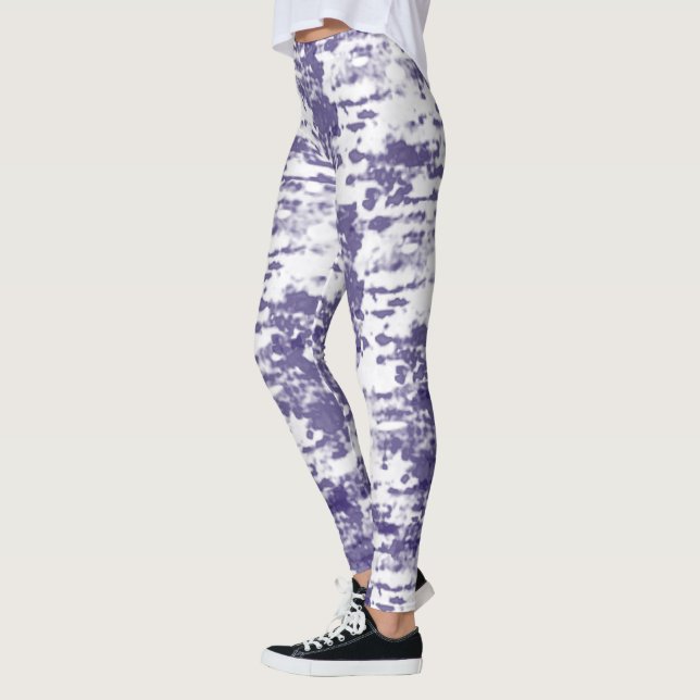 Abstrakt Art Blue White Minimalism Leggings (Vänster)