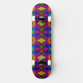 Abstrakt Art Bright Mönster Mini Skateboard Bräda 18,5 Cm