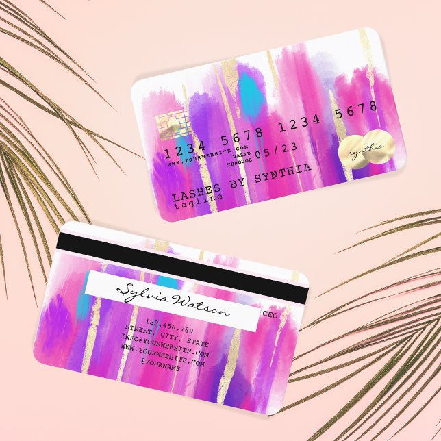 Abstrakt Art Brush Boho Kredit-kort Visitkort (Skapare uppladdad)