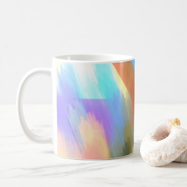 Abstrakt Art Brushstrokes-kaffe Mugg (Med munk)