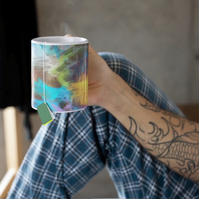 Abstrakt Art Brushstrokes-kaffe Mugg (Skapare uppladdad)
