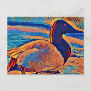 Abstrakt Art Canvasback Anka vykort