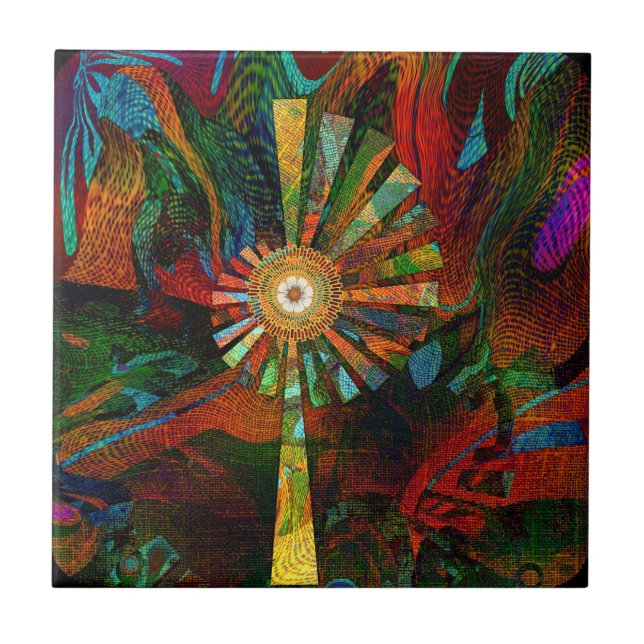 Abstrakt Art Ceramic Tile Kakelplatta (Framsidan)