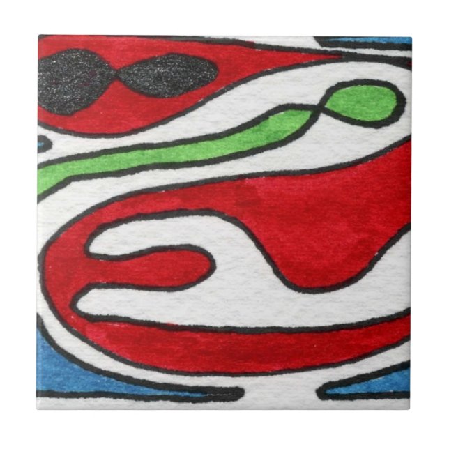Abstrakt Art Ceramic Tile Kakelplatta (Framsidan)
