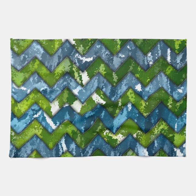 Abstrakt Art Chevron-design Kökshandduk (Horisontell)