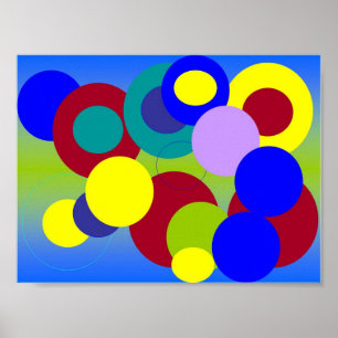 Abstrakt Art - cirklar bland moln Poster