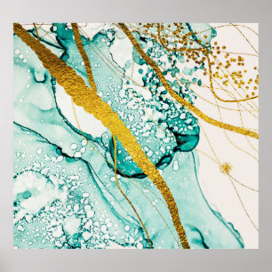 Abstrakt Art Clouds: Translucent Bläck Poster