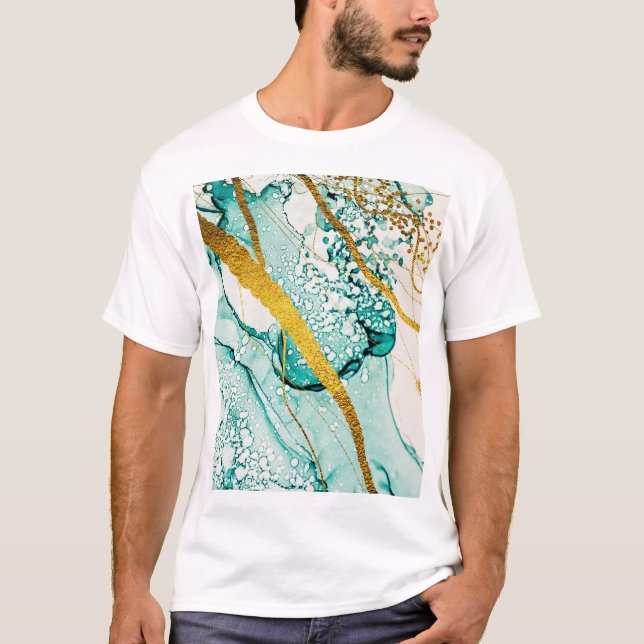 Abstrakt Art Clouds: Translucent Bläck T Shirt (Framsida)