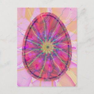 Abstrakt Art Colorful Egg Elegant Red Rosa Peach Helg Vykort