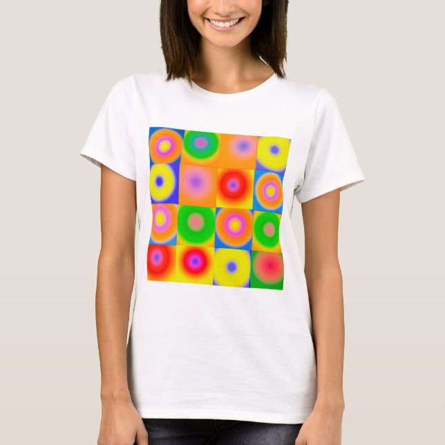 Abstrakt Art Colorful Lycklig T Shirt (Framsida)