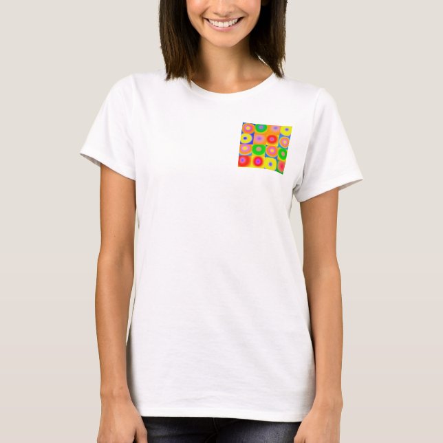 Abstrakt Art Colorful Lycklig T Shirt (Framsida)