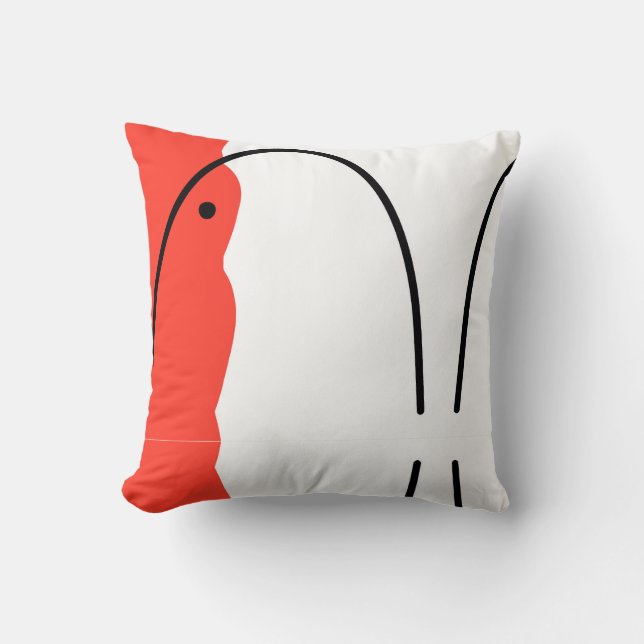 Abstrakt Art Coral Red Black White Kudde (Framsida)