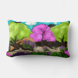 Abstrakt Art Cotton Candy Träd Lumbarkudde