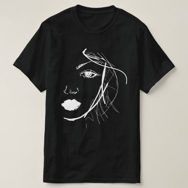 Abstrakt Art Dam Woman Ansikte Gift Idea T Shirt (Design framsida)