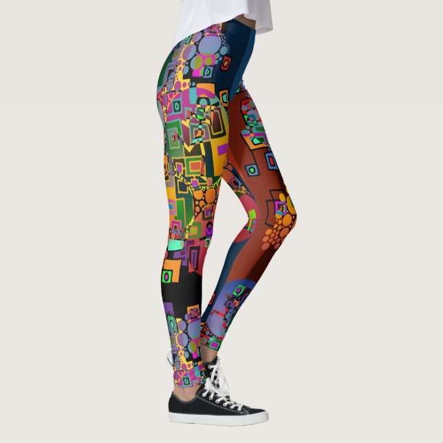 Abstrakt Art - Dansa i stan + dina idéer Leggings (Höger)