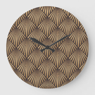 Abstrakt Art Deco: Guld Elegance. Stor Klocka