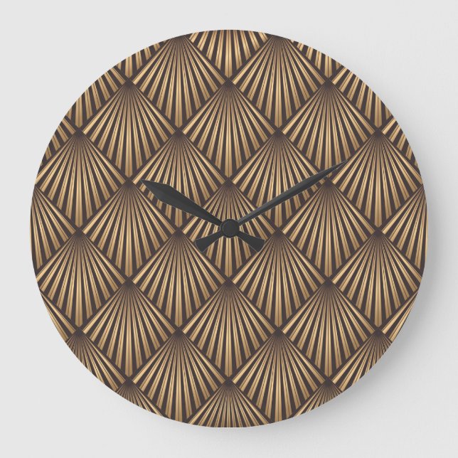 Abstrakt Art Deco: Guld Elegance. Stor Klocka (Framsida)
