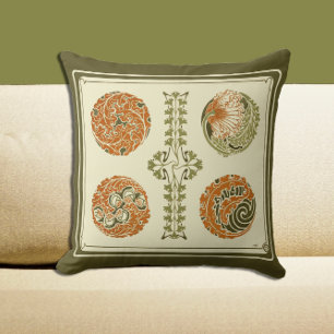 Abstrakt Art Deco - hantera naturdesign för Löv Kudde