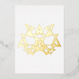 Abstrakt Art Deco Masqueraguldfärgat tomt kort