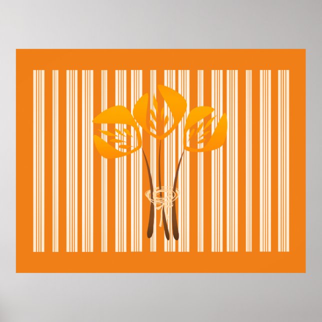 Abstrakt Art Deco Stil Tulips Bouquet Poster (Framsidan)