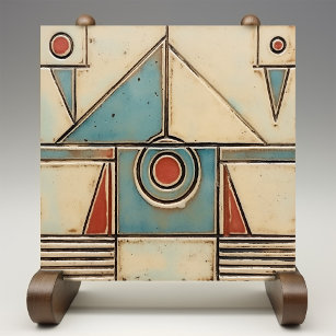 Abstrakt Art Deco-symmetri Kakelplatta