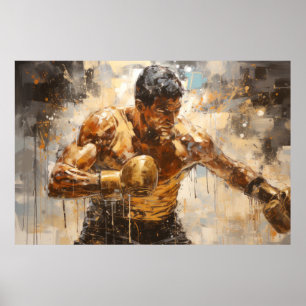 Abstrakt Art Decor för att måla i Boxer Boxing Spo Poster