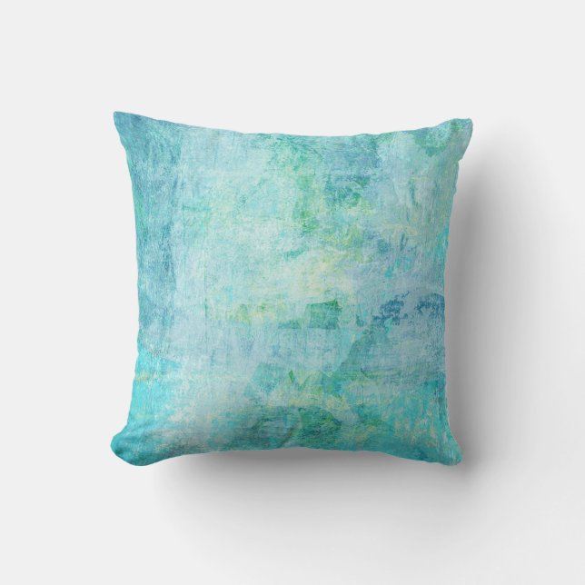 Abstrakt Art Dekorativ kudde Turcos Aqua Blue (Framsida)