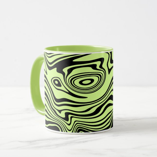 Abstrakt Art Design Mugg - Ditt Färg - Grönt (Framsida vänster)