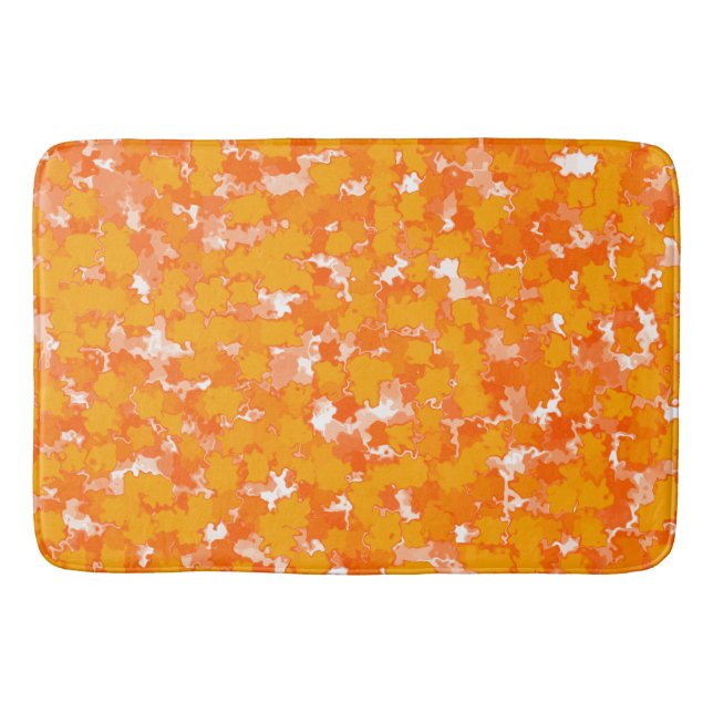 Abstrakt Art Design Orange Foliage Badrumsmatta (Framsidan)
